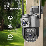 Камера відеоспостереження вулична SC03 V380pro під'єднання Wi-Fi LAN дві лінзи, фото 4