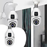 Подвійна Wi-Fi камера E27 Sq02 датчик руху нічне бачення двосторонній зв'язок установлення в патрон, фото 9