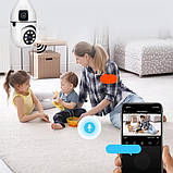 Подвійна Wi-Fi камера E27 Sq02 датчик руху нічне бачення двосторонній зв'язок установлення в патрон, фото 10