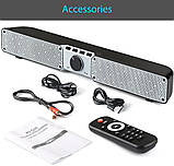 Портативна Bluetooth-колонка Q10 поворотне регулювання гучності TF USB AUX мікрофон, фото 3