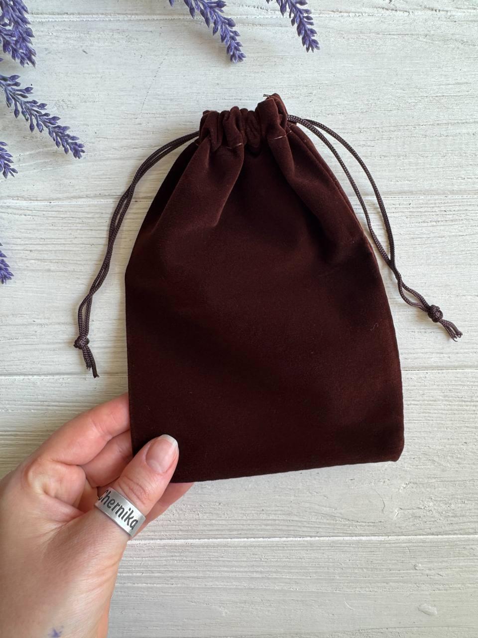 Мішечки велюрові 13*18 см, темно коричневі 50 шт, фото 1