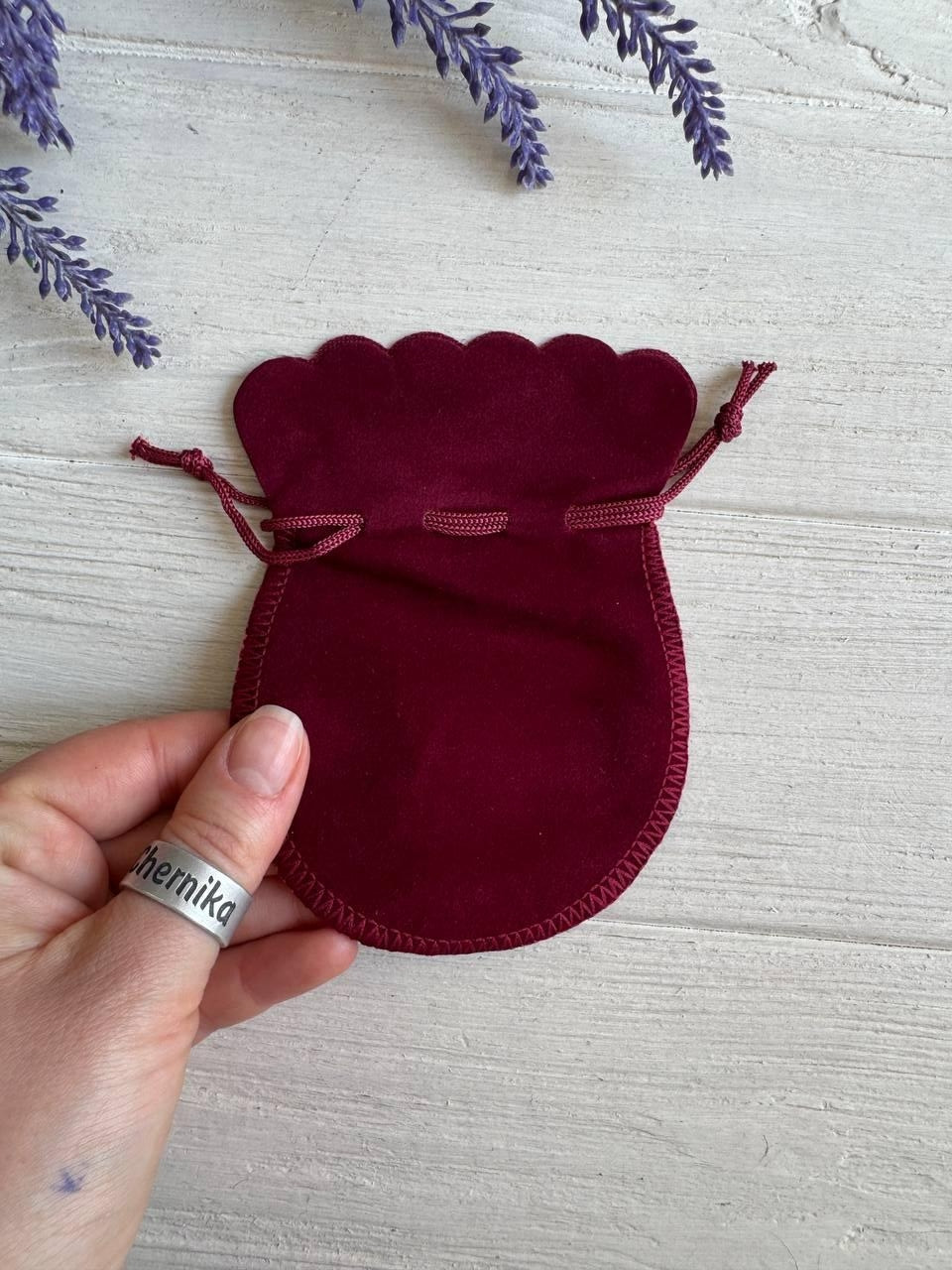 Мішечки велюрові " Торбинка " 9*12 см, бордово малинові  50 шт