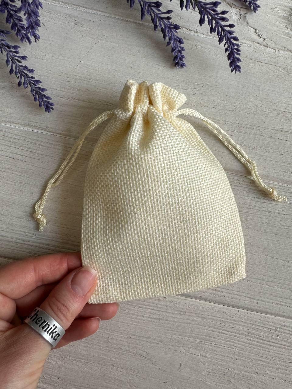 Мішечки льняні 10*14 см, бежеві 50 шт, фото 1
