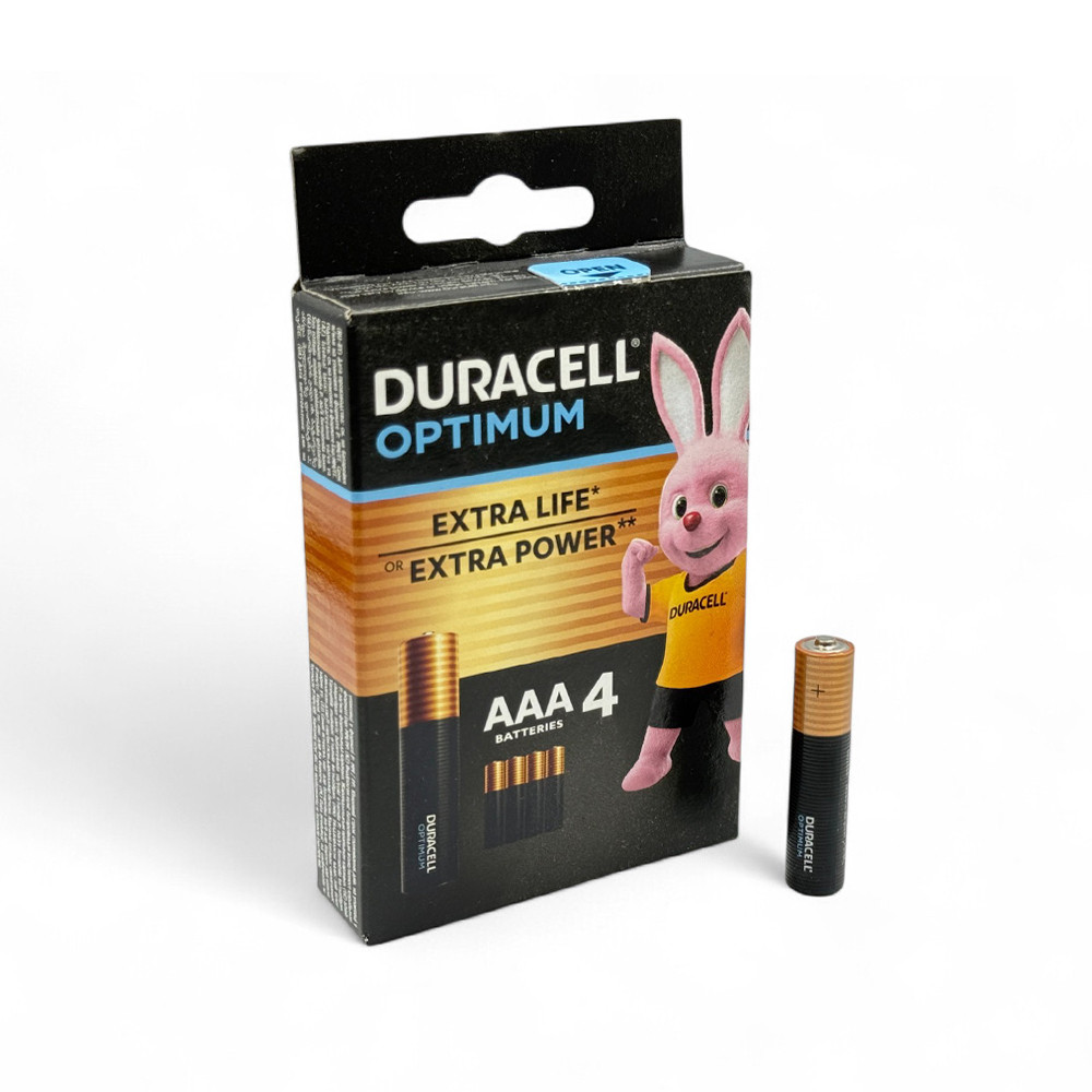 Батарейки AAA (LR03) Duracell Optimum Alkaline (1.5v) 4шт., фото 1