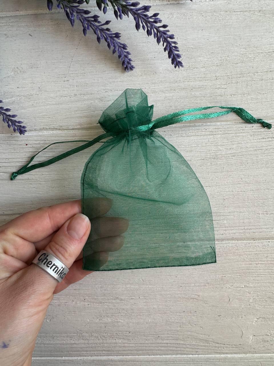Мішечки з органзи 9*12 см, темно зелені 100 шт, фото 1