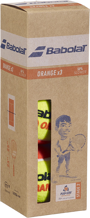М'ячі для тенісу Babolat ORANGE paper pack 3 ball, фото 1