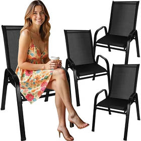 Набір металевих стільців 4 шт для саду, тераси або балкона Gardlov 25415