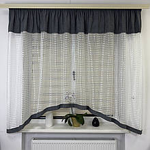 Тюль в дитячу, спальню на кухню №460 сірий