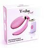 Перезаряджуваний вібратор для пар з 7 режимами вібрації на пульту дистанційного керування V-Vibe Pink, фото 8