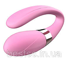 Перезаряджуваний вібратор для пар з 7 режимами вібрації на пульту дистанційного керування V-Vibe Pink, фото 4