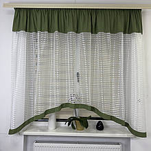 Тюль в дитячу, спальню на кухню №460 зелений