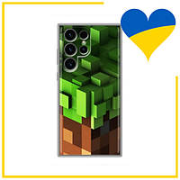 Чехол с картинкой Текстура Майнрафт Samsung Galaxy S24 Ultra / Чехлы на Galaxy S24 Ultra