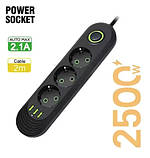 Розгалужувач мережі з USB 3*220 В 3*USB, фото 2