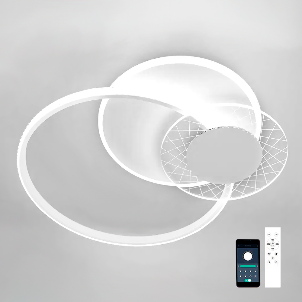 Смарт люстра ORLANDO 66W 3R SMART Esllse біла керована з пультом і додатком для смартфону APP 555x456x58мм