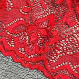 Жіночі еротичні трусики з доступом і портупеями — червоні мереживні труси з ремінцями під панчохи, фото 5