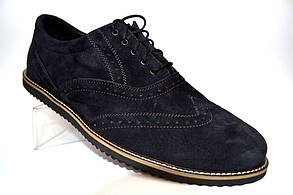 Чорні броги черевики чоловічі замшеві Rosso Avangard Ferraro Black Vel