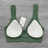 Базовий чорний комплект білизни під спорт  — жіночий топ і трусики-танга, комфортний комплект S, фото 3