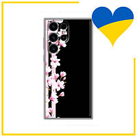 Чехол с картинкой Цветов для Samsung Galaxy S24 Ultra / Чехлы розовые цветы на Galaxy S24 Ultra