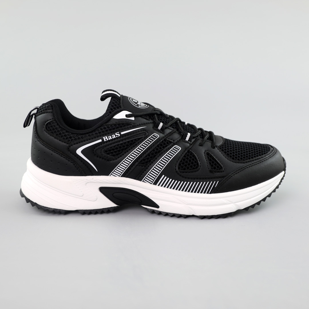 Кросівки чоловічі сітка 591848 Чорно-білі, фото 1