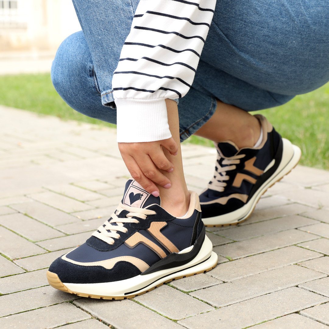 Кросівки жіночі шкіряні 586473 Сині, фото 1