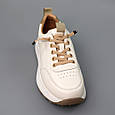 Кросівки жіночі шкіряні 589631 Молочні, фото 2