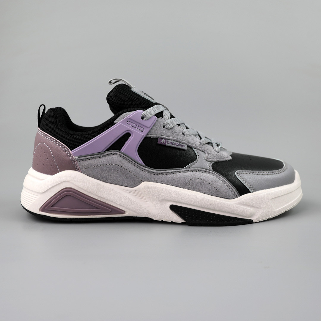 Кросівки жіночі шкіряні 590004 Чорні сірі, фото 1