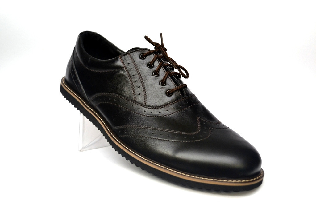 Чорні броги черевика чоловічі шкіряні Rosso Avangard Ferraro Black Pelle, фото 1