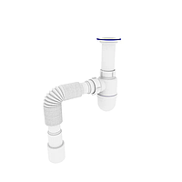 Сифон для умивальника Zerix SU-02-A 1 1/2"x40 з литим випуском для підключення до каналізації (ZX4948)