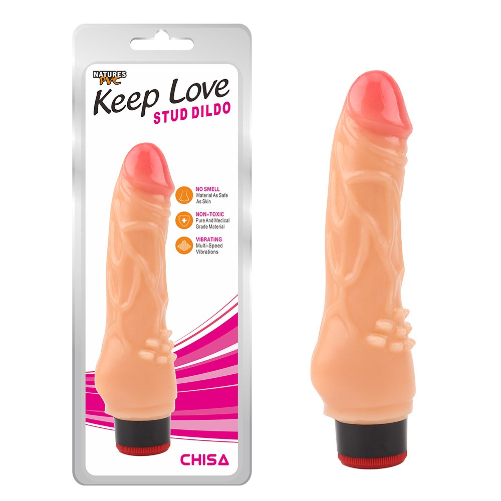Вібратор реалістичний Chisa Keep Love Stud Dildo на батарейках, бежевий, фото 1
