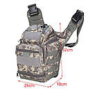 Сумка тактична з кобурою HANDS 438 військова піксельна нагрудна сумка 15L армійські сумки HANDS, фото 6