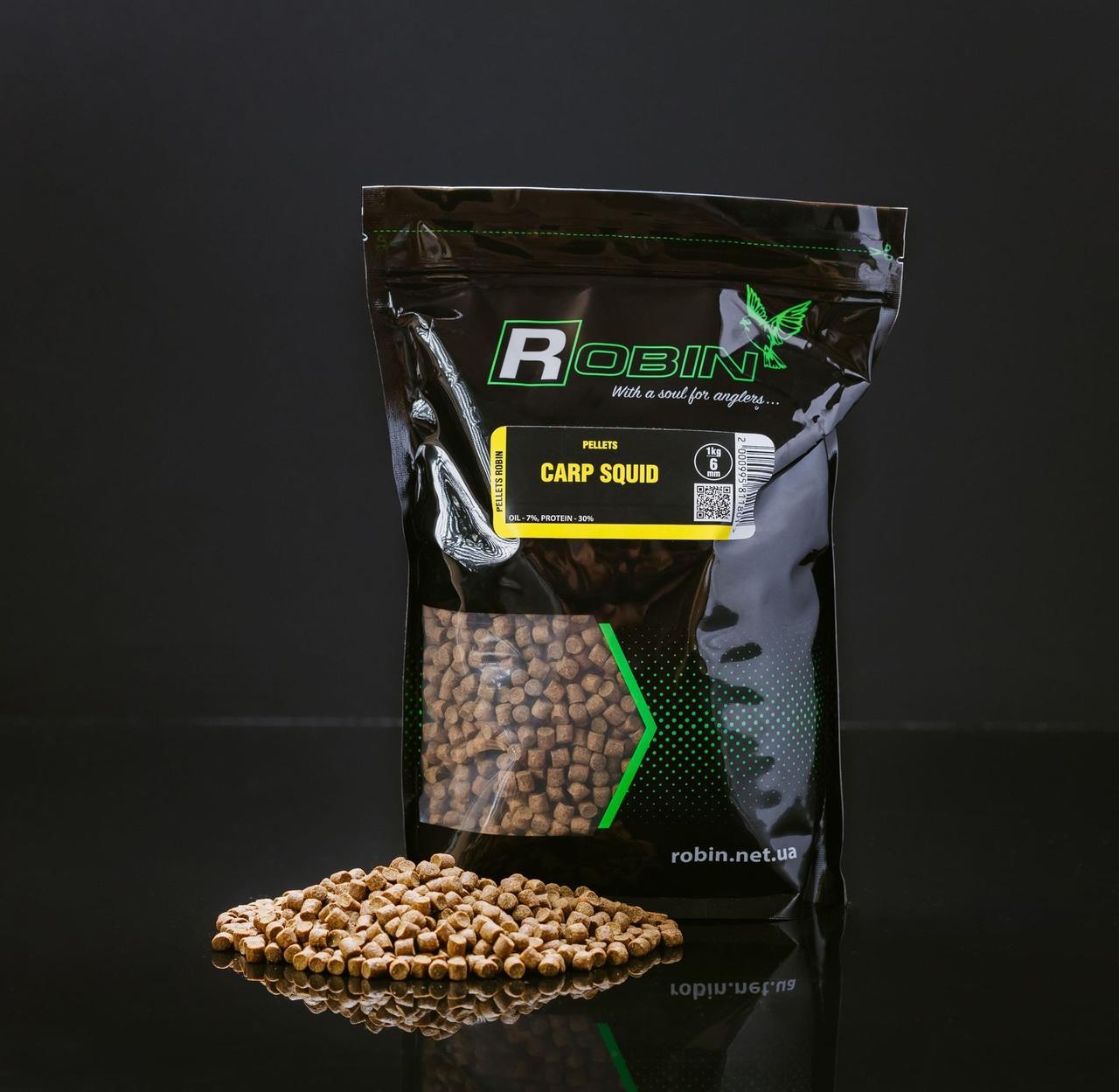 Пелетс Robin Carp Squid 6.0mm 1kg, фото 1