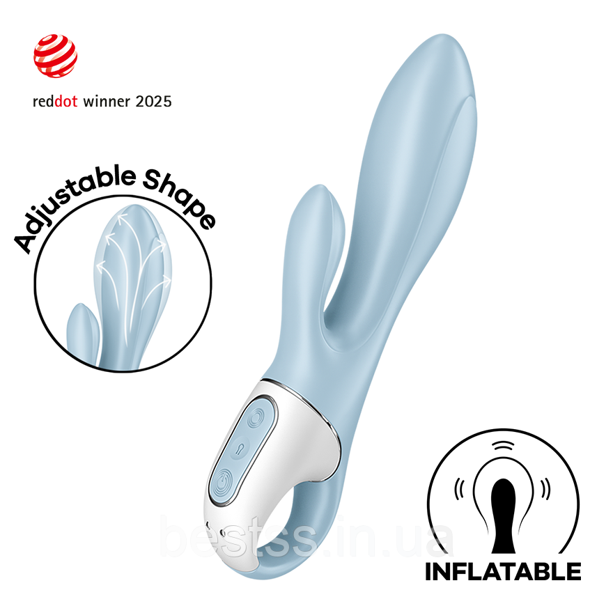 Вібратор-кролик з потужною стимуляцією та надувним наконечником Satisfyer Air Pump Bunny 1
