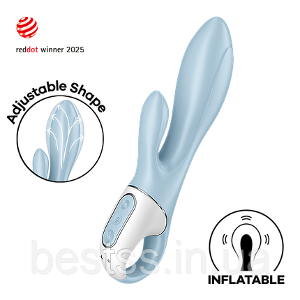 Вібратор-кролик з потужною стимуляцією та надувним наконечником Satisfyer Air Pump Bunny 1, фото 1