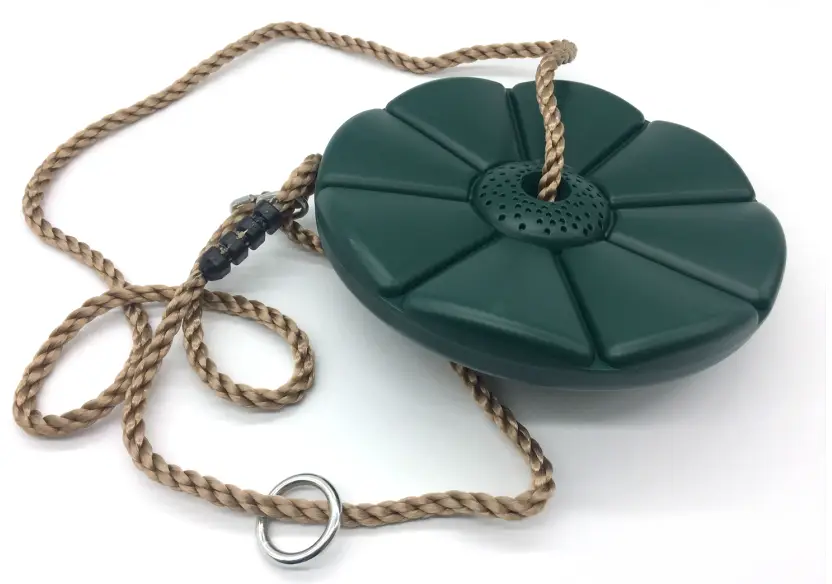 Дитяча гойдалка тарзанка підвісна на канаті кругла WCG для дому дачі саду та ігрового майданчику Зелений