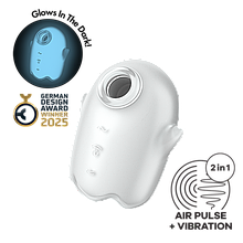 Кліторальний вібростимулятор з 12 режимами вібрації та 11 інтенсивностями повітряних імпульсів Satisfyer Glowing Ghost White