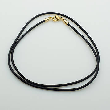 XUPING Шнурок Каучук чорний Позолота 18к Довжина 50см, Ширина 0.2см