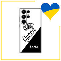 Чехол с именем Лена для Самсунг Галакси С23 Ультра / Чехол Lena на Samsung Galaxy S23 Ultra