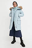 Жіноча пухова парка з хутром Finn Flare W20-12013-106 блакитна 2XL, фото 2