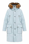 Жіноча пухова парка з хутром Finn Flare W20-12013-106 блакитна 2XL, фото 8