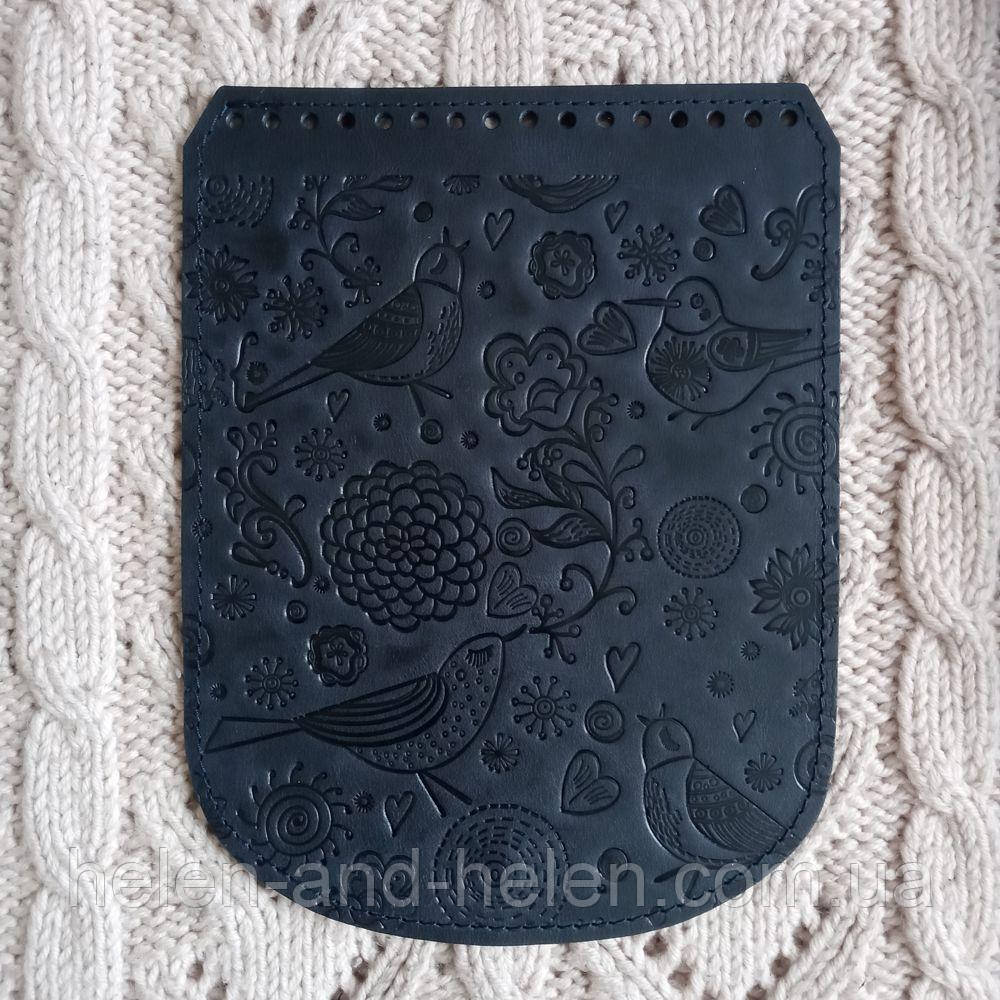 Клапан для рюкзака "Пташки". Колір "Темно-синій"., фото 1