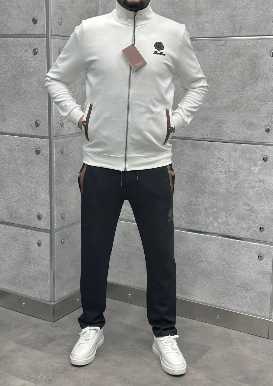 Чоловічий спортивний костюм Loro Piana CK9960 чорно-білий, фото 1