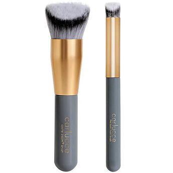 Пензлі для макіяжу кремовими текстурами Carlucce Cosmetic Brush Duo MB0029 з вкороченою ручкою 2 шт