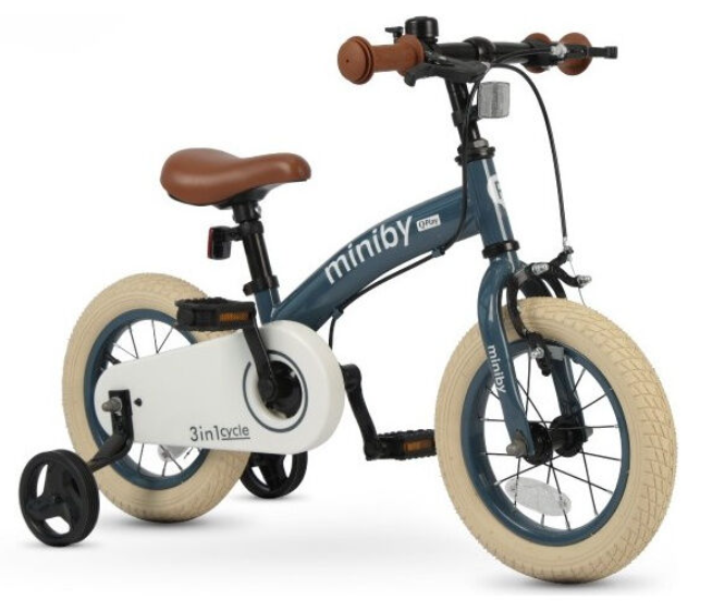 Дитячий велосипед-біговіл 14 дюймів Q PLAY MINIBY 3 в 1 з дзвіночком та додатковими колесами