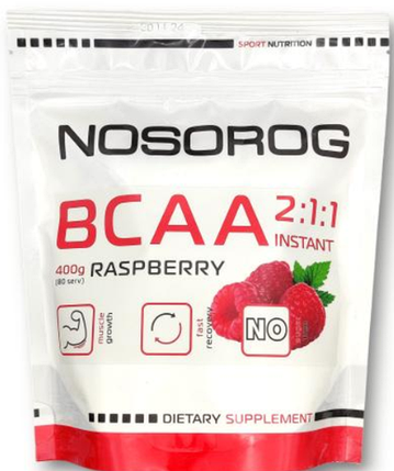 Амінокислоти BCAA NOSOROG BCAA 2:1:1 Instant 400 г малина, фото 1