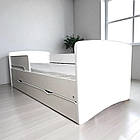 Ліжко для дівчинки Принцеса Кіндер Кул на ламелях із захисними бортиками, шухляда в комплекті, фото 3