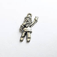 Підвіски металеві Finding Кулон людина з півночі ескімос чукча Античне срібло 22 мм x 10 мм
