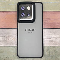 Чохол для Motorola Moto G15 (4G) протиударний бампер, матовий, силікон + пластик. Lyon Frosted. Чорний