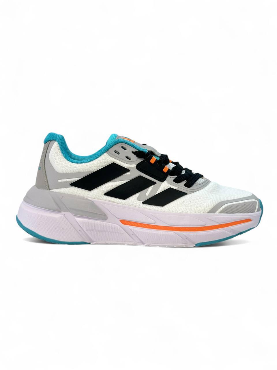 Білі жіночі текстильні бігові Кросівки Adidas Adistar 2.0 White Turquoise Orange — бігові кросівки адістар, фото 1