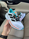 Білі жіночі текстильні бігові Кросівки Adidas Adistar 2.0 White Turquoise Orange — бігові кросівки адістар, фото 3