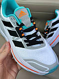 Білі жіночі текстильні бігові Кросівки Adidas Adistar 2.0 White Turquoise Orange — бігові кросівки адістар, фото 6